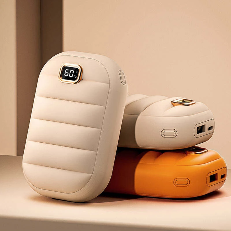 (image for) 2 In 1 Portable Hand Warmer 4000MAH Double-sided Heating Hand Warmer Mini Heater Hand Warmer Electric Type C Rechargeable