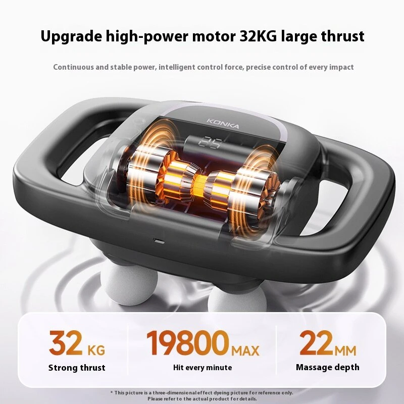 (image for) KONKA 4-Head / 6-Head Fascia Gun Muscle Relaxation Massager 3 Modes 30 Adjustable Speeds Multi-Function High-Frequency Vibration Massager